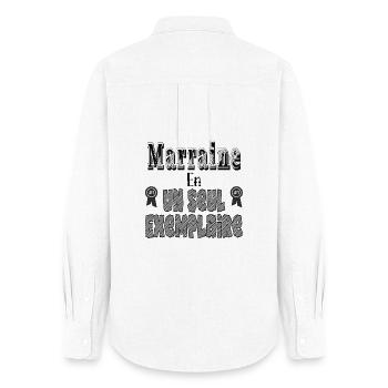 Marraine En Un Seul Exemplaire - Chemise Oxford Femme - blanc - Dos - AI Model Female 172 light (172cm)