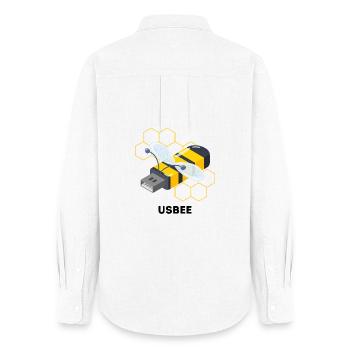USBEE - Niedliches USB-Bienen-Wortspiel - Frauen Oxford Hemd - Weiß - Hinten - AI Model Female 172 light (172cm)