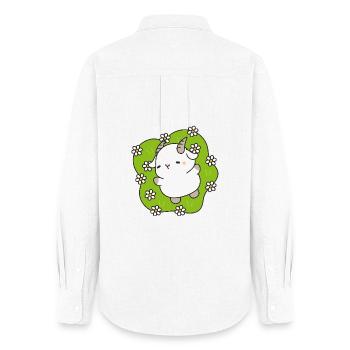 Kawaii Lamb Daisies - Women's Oxford Shirt - white - Back - AI Model Female 172 light (172cm)