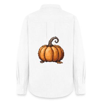 Pixel Kürbis Retro Halloween - Frauen Oxford Hemd - Weiß - Hinten - AI Model Female 172 light (172cm)