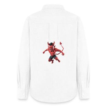 Devil - Cooles Low-Poly-Logo - Frauen Oxford Hemd - Weiß - Hinten - AI Model Female 172 light (172cm)