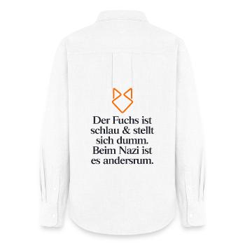 STATEMENT GEGEN RECHTS - Frauen Oxford Hemd - Weiß - Hinten - AI Model Female 172 light (172cm)