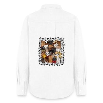 Cats V1COLOR - Women's Oxford Shirt - white - Back - AI Model Female 172 light (172cm)