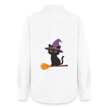 Witch on a Broom - Women's Oxford Shirt - white - Back - AI Model Female 172 light (172cm)