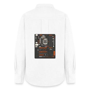 Motherboard Geek Humor für Tech-Liebhaber - Frauen Oxford Hemd - Weiß - Hinten - AI Model Female 172 light (172cm)