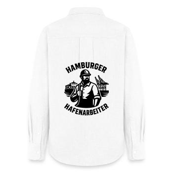 Hamburger Hafenarbeiter - Frauen Oxford Hemd - Weiß - Hinten - AI Model Female 172 light (172cm)