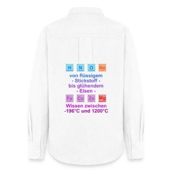 University saying "on temperature" gift, students - Women's Oxford Shirt - white - Back - AI Model Female 172 light (172cm)