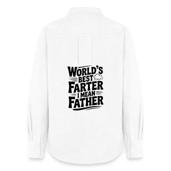 Le meilleur farter du monde, je veux dire père - Chemise Oxford Femme - blanc - Dos - AI Model Female 172 light (172cm)
