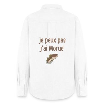 Je peux pas j'ai Morue - Chemise Oxford Femme - blanc - Dos - AI Model Female 172 light (172cm)