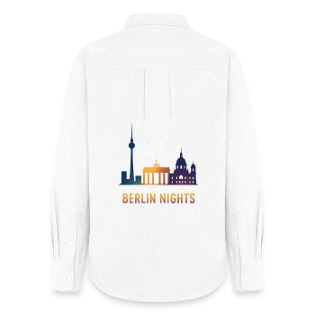 Berlin Nights Skyline - Women's Oxford Shirt - white - Back - AI Model Female 172 light (172cm)