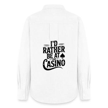 Ich wäre lieber im Casino - Frauen Oxford Hemd - Weiß - Hinten - AI Model Female 172 light (172cm)