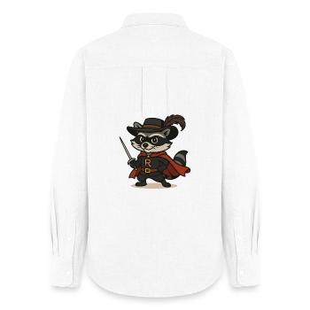 Masked raccoon with rapier and cape - Women's Oxford Shirt - white - Back - AI Model Female 172 light (172cm)