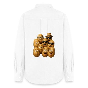 Laughing potatoes with style - Women's Oxford Shirt - white - Back - AI Model Female 172 light (172cm)