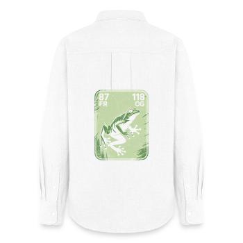 Frog Vintage Postcard Green - Women's Oxford Shirt - white - Back - AI Model Female 172 light (172cm)