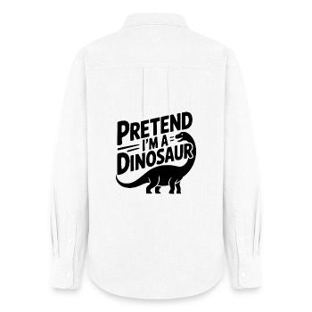 Pretend I’m a Dinosaur - Women's Oxford Shirt - white - Back - AI Model Female 172 light (172cm)