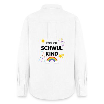 Endlich Schwul Kind - Frauen Oxford Hemd - Weiß - Hinten - AI Model Female 172 light (172cm)