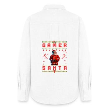 Gamer Santa - Frauen Oxford Hemd - Weiß - Hinten - AI Model Female 172 light (172cm)