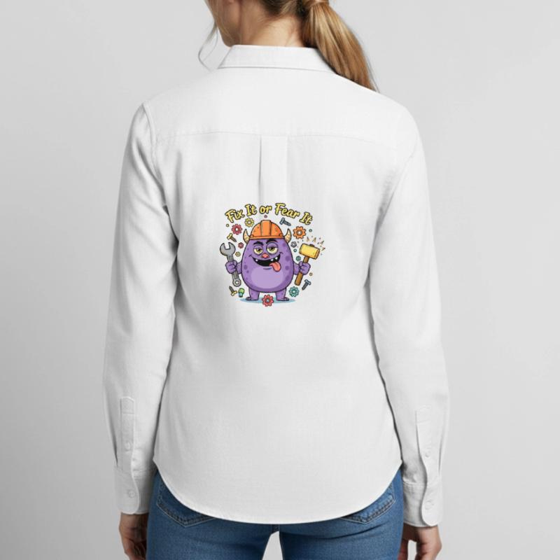 Fix It oder Fear It Bau Monster Frauen Oxford Hemd
