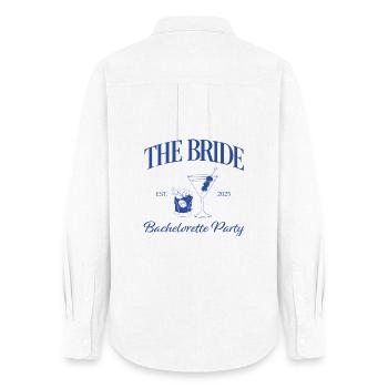 The Bride | Bachelorette Party - Frauen Oxford Hemd - Weiß - Hinten - AI Model Female 172 light (172cm)