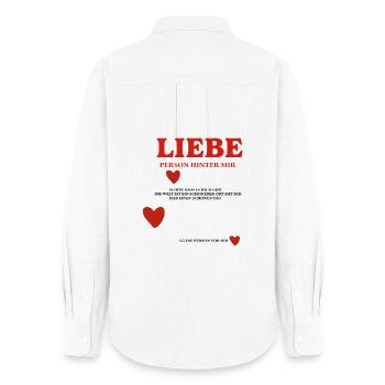 LOVE Person Behind Me - Women's Oxford Shirt - white - Back - AI Model Female 172 light (172cm)