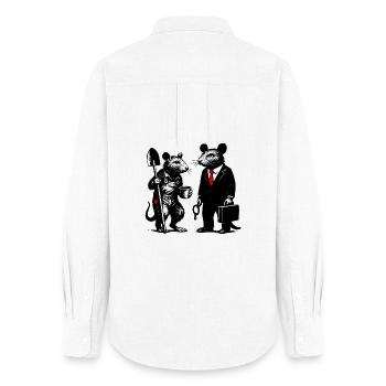 Rat ouvrier et rat de bureau - Chemise Oxford Femme - blanc - Dos - AI Model Female 172 light (172cm)