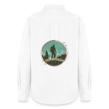 Mountain Love – Hikers & Mountains Motif - Women's Oxford Shirt - white - Back - AI Model Female 172 light (172cm)