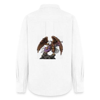 Aigle avec guitare violette sur rocher - Chemise Oxford Femme - blanc - Dos - AI Model Female 172 light (172cm)