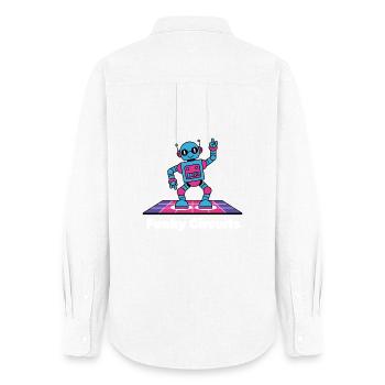 Funky Circuits Robots - Chemise Oxford Femme - blanc - Dos - AI Model Female 172 light (172cm)