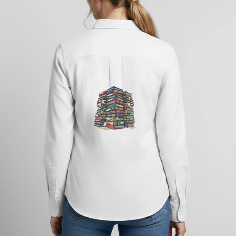 Folder Stack Office Chaos Women's Oxford Shirt