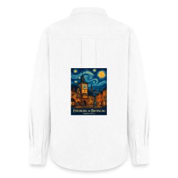 Freiburg Starry Night Cityscape - Women's Oxford Shirt - white - Back - AI Model Female 172 light (172cm)