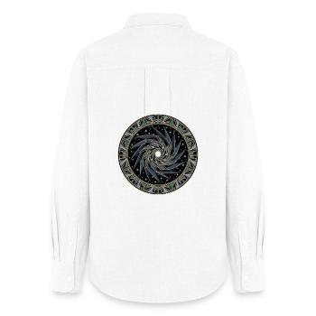 Mandala Tourbillon d’Étoiles - Chemise Oxford Femme - blanc - Dos - AI Model Female 172 light (172cm)