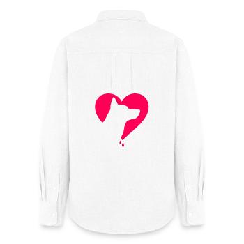  German dog Heart Pink - Frauen Oxford Hemd - Weiß - Hinten - AI Model Female 172 light (172cm)