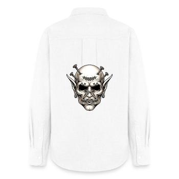 Gruseliger Dämon Halloween Monster Horror Kreatur - Frauen Oxford Hemd - Weiß - Hinten - AI Model Female 172 light (172cm)