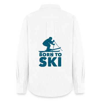 Silhouette née pour skier - Chemise Oxford Femme - blanc - Dos - AI Model Female 172 light (172cm)