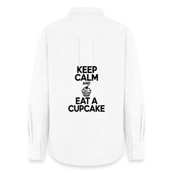 Keep Calm and Eat a Cupcake - Women's Oxford Shirt - white - Back - AI Model Female 172 light (172cm)