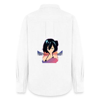 Sad Waifu Anime Girl Kawaii Otaku Anime Waifu - Women's Oxford Shirt - white - Back - AI Model Female 172 light (172cm)