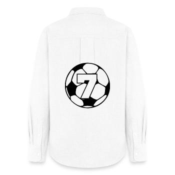 Nummer 7 Fußball - 7. Jubiläum - Frauen Oxford Hemd - Weiß - Hinten - AI Model Female 172 light (172cm)