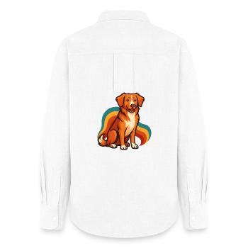 Nova Scotia Duck Tolling Retriever Dog Colorful - Women's Oxford Shirt - white - Back - AI Model Female 172 light (172cm)