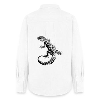 Léopardgecko - Chemise Oxford Femme - blanc - Dos - AI Model Female 172 light (172cm)