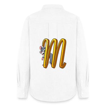 Letter M - Women's Oxford Shirt - white - Back - AI Model Female 172 light (172cm)