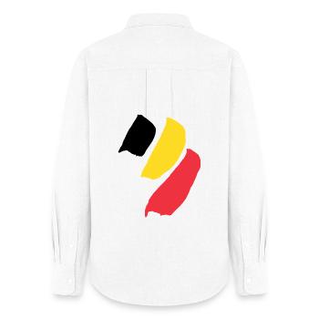Belgique - Drapeau belge - Chemise Oxford Femme - blanc - Dos - AI Model Female 172 light (172cm)