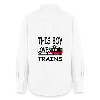 Trains - Women's Oxford Shirt - white - Back - AI Model Female 172 light (172cm)