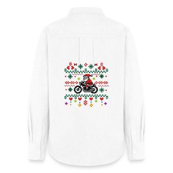 Noël laid – Le Père Noël dans le style rétro pixel - Chemise Oxford Femme - blanc - Dos - AI Model Female 172 light (172cm)