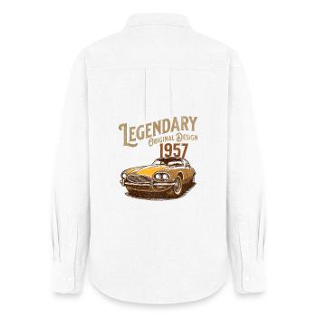 Legendäres 1957 Auto Retro Design - Frauen Oxford Hemd - Weiß - Hinten - AI Model Female 172 light (172cm)