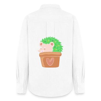 Plant Cactus Cacti - Women's Oxford Shirt - white - Back - AI Model Female 172 light (172cm)