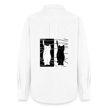 Cats - Women's Oxford Shirt - white - Back - AI Model Female 172 light (172cm)