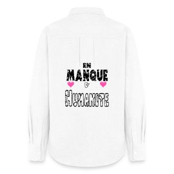 Lacking humanity - Women's Oxford Shirt - white - Back - AI Model Female 172 light (172cm)