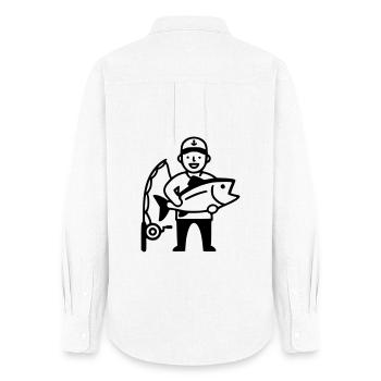 Fishing-proud-angler-big-catch-2 - Women's Oxford Shirt - white - Back - AI Model Female 172 light (172cm)