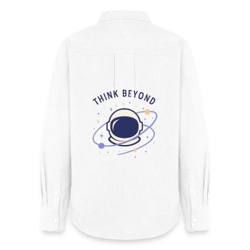 Think ahead - Women's Oxford Shirt - white - Back - AI Model Female 172 light (172cm)
