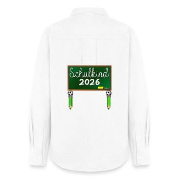 Einschulung Schulkind 2026 Schulanfang Fussball - Frauen Oxford Hemd - Weiß - Hinten - AI Model Female 172 light (172cm)